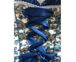 Dirndl Jurkje 3-delig Blauw Wit Bloemdesign -Kostuums Met Halloween-Thema h 2506 detail