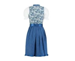 Dirndl Jurkje 3-delig Blauw Wit Bloemdesign -Kostuums Met Halloween-Thema h 2506 hinten