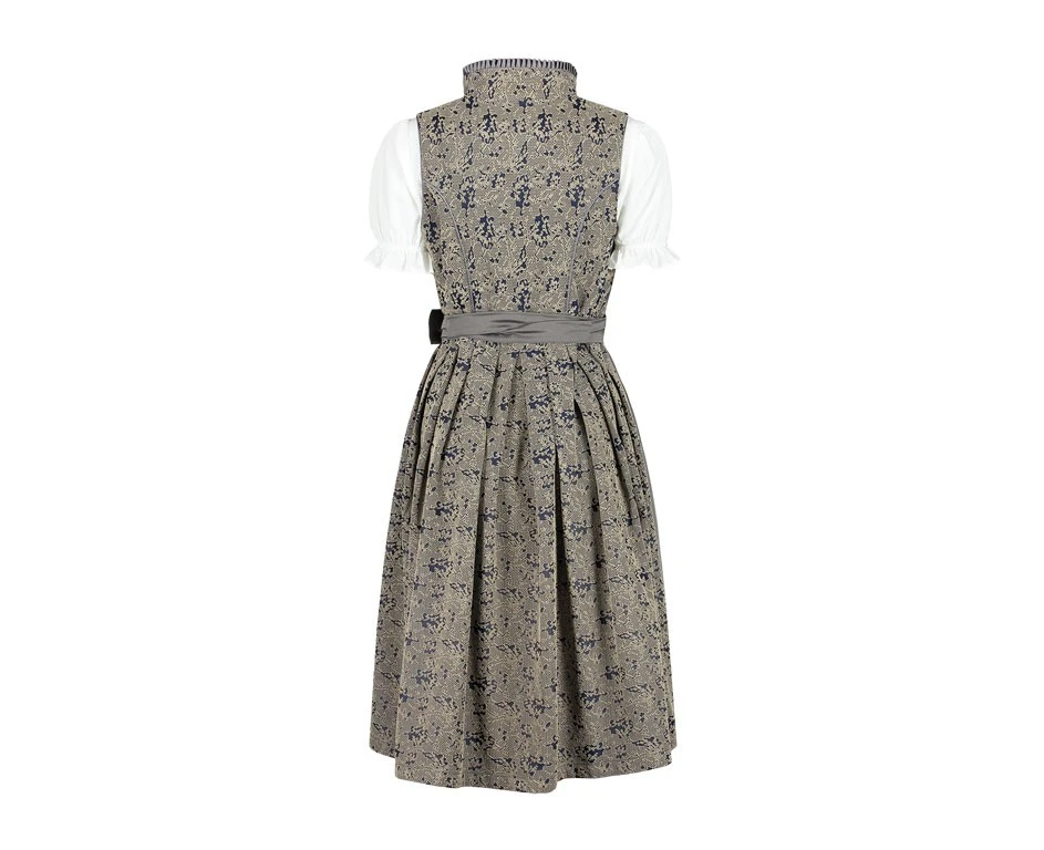 Dirndl Jurkje 3-delig Donkerbeige/blauw 5 Dirndl Jurkje 3-delig Donkerbeige/blauw - Afbeelding 3