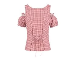 Blouse Oktoberfest Met Schouderbandjes Rood-wit -Kostuums Met Halloween-Thema h 2630 hinten