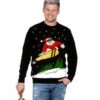 Kersttrui Zwart Snowboard Santa (netto) -Kostuums Met Halloween-Thema kersttrui zwart snowboard santa
