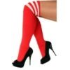 Cheerleader Kousen Rood Met Wit -Kostuums Met Halloween-Thema lieskousen rood met wit