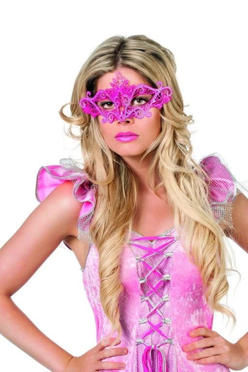 Venetiaans Masker Metaal Pink-rose 3 Venetiaans Masker Metaal Pink-rose