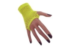 Nethandschoenen Kort Vingerloos Fluor Geel