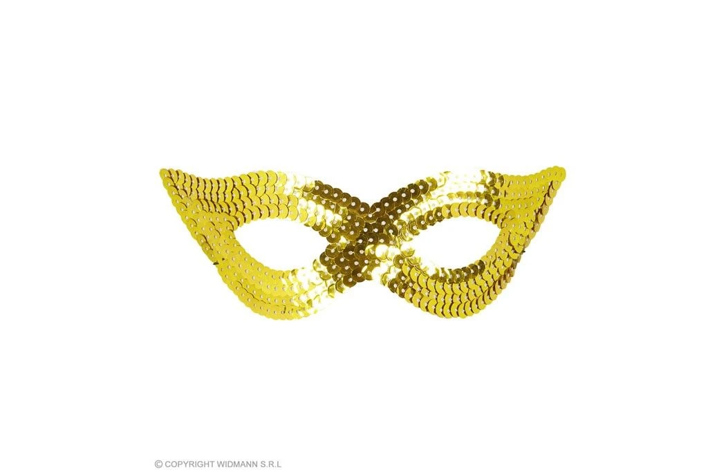 Oogmasker Pailletten, Goud 3 Oogmasker Pailletten, Goud