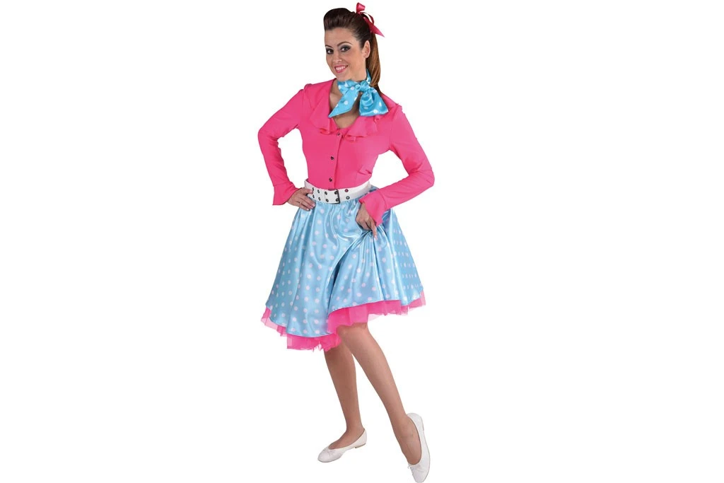 Rock En Roll Rok Licht Blauw Met Stippen 216103-16 3 Rock En Roll Rok Licht Blauw Met Stippen 216103-16