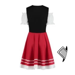 Dirndl Jurkje 2-delig Zwart-rood -Kostuums Met Halloween-Thema t 2105 hinten pocket symbol