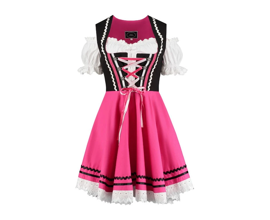 Dirndl Jurkje 2-delig Zwart-roze 5 Dirndl Jurkje 2-delig Zwart-roze - Afbeelding 3