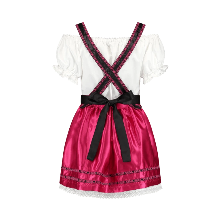Dirndl Jurkje Modieus 3-delig Cerise Kort 4 Dirndl Jurkje Modieus 3-delig Cerise Kort - Afbeelding 2